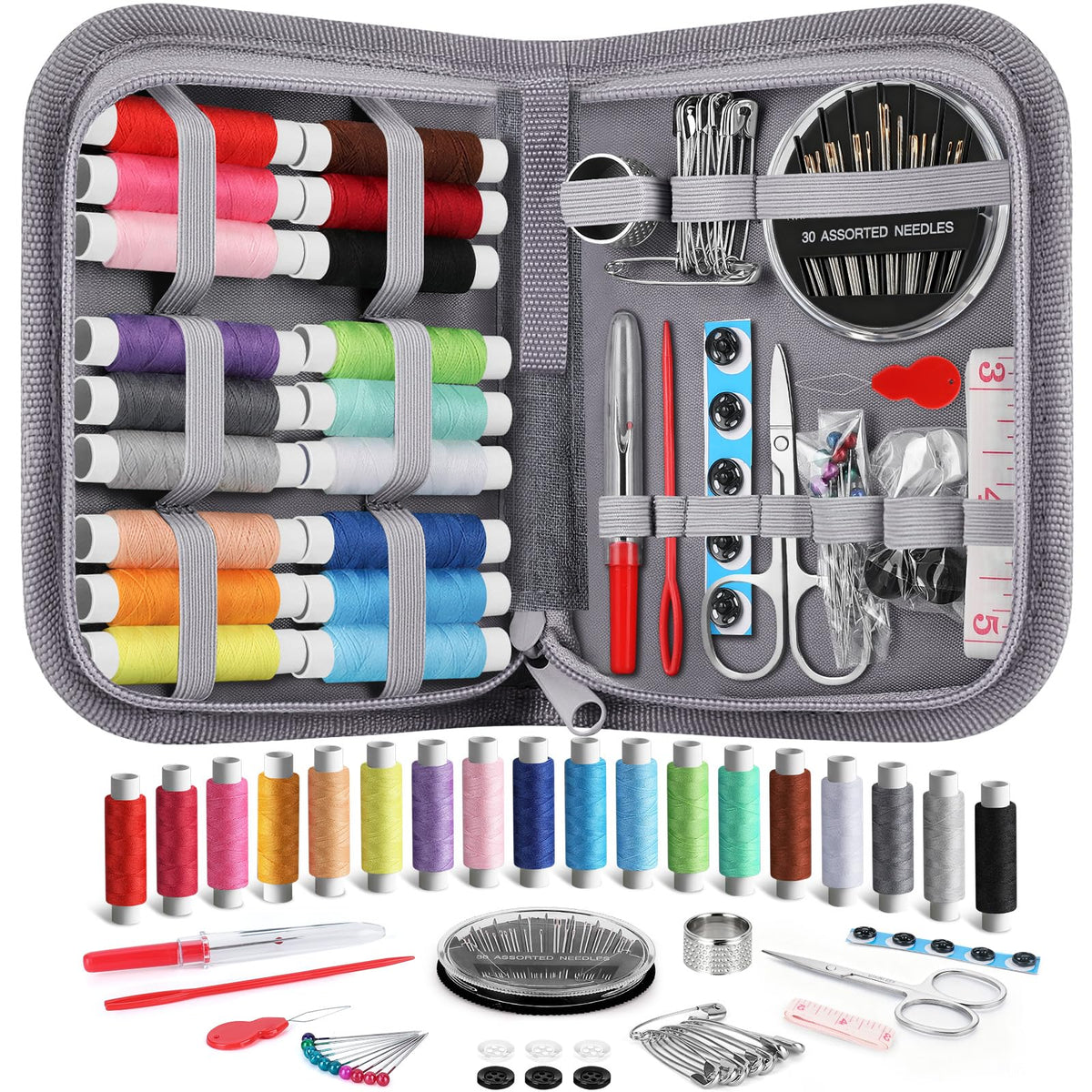 Coquimbo Sewing Kit Gifts for Adults Teen Grils Women Mom Grandma, Portable Sewing Supplies Contains Tape Measure, Scissors, Thimble, Thread, Sewing Needles (Beige, M) Jansha Store