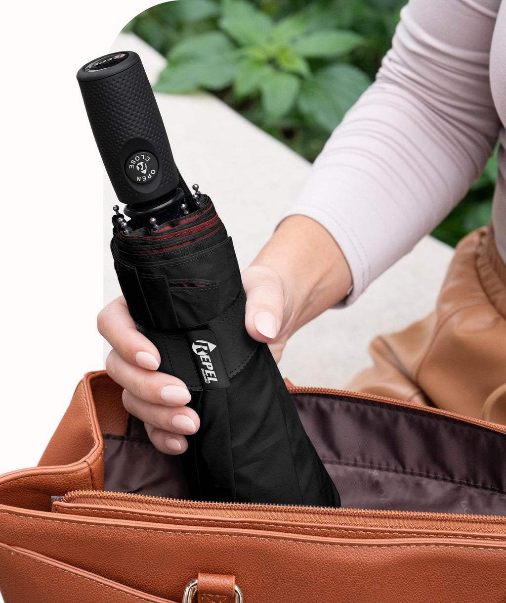 Windproof Travel Umbrella - Compact & Withstands Winds up to 100MPH, Strongest Premium Auto Folding Umbrella for Rain and Sun - Durable, Light & Portable for Women & Men, Fits Backpack & Cars Jansha Store