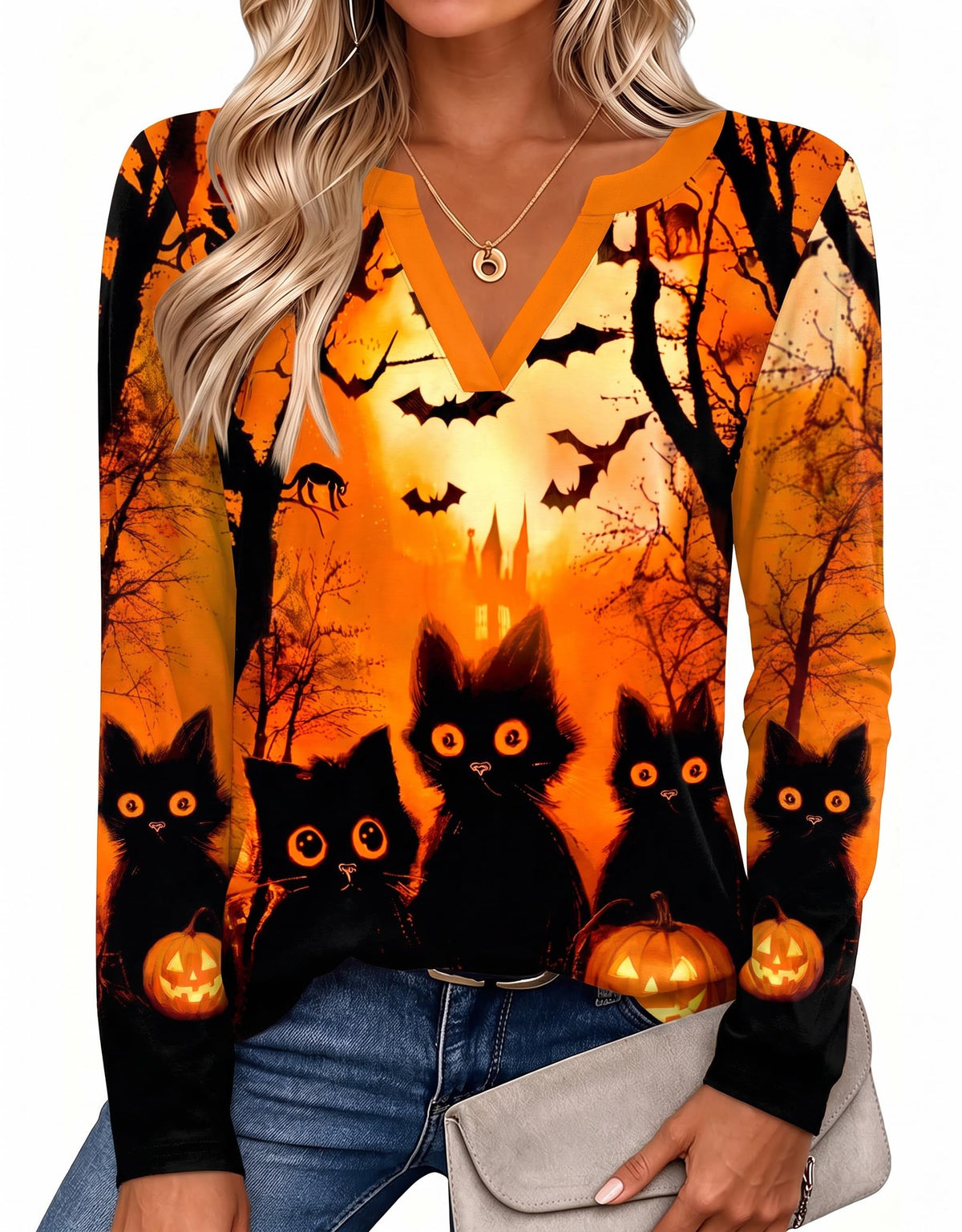 Zeagoo Womens Tops Long Sleeve V Neck Tee Shirts Cute Dressy Casual Jansha Store