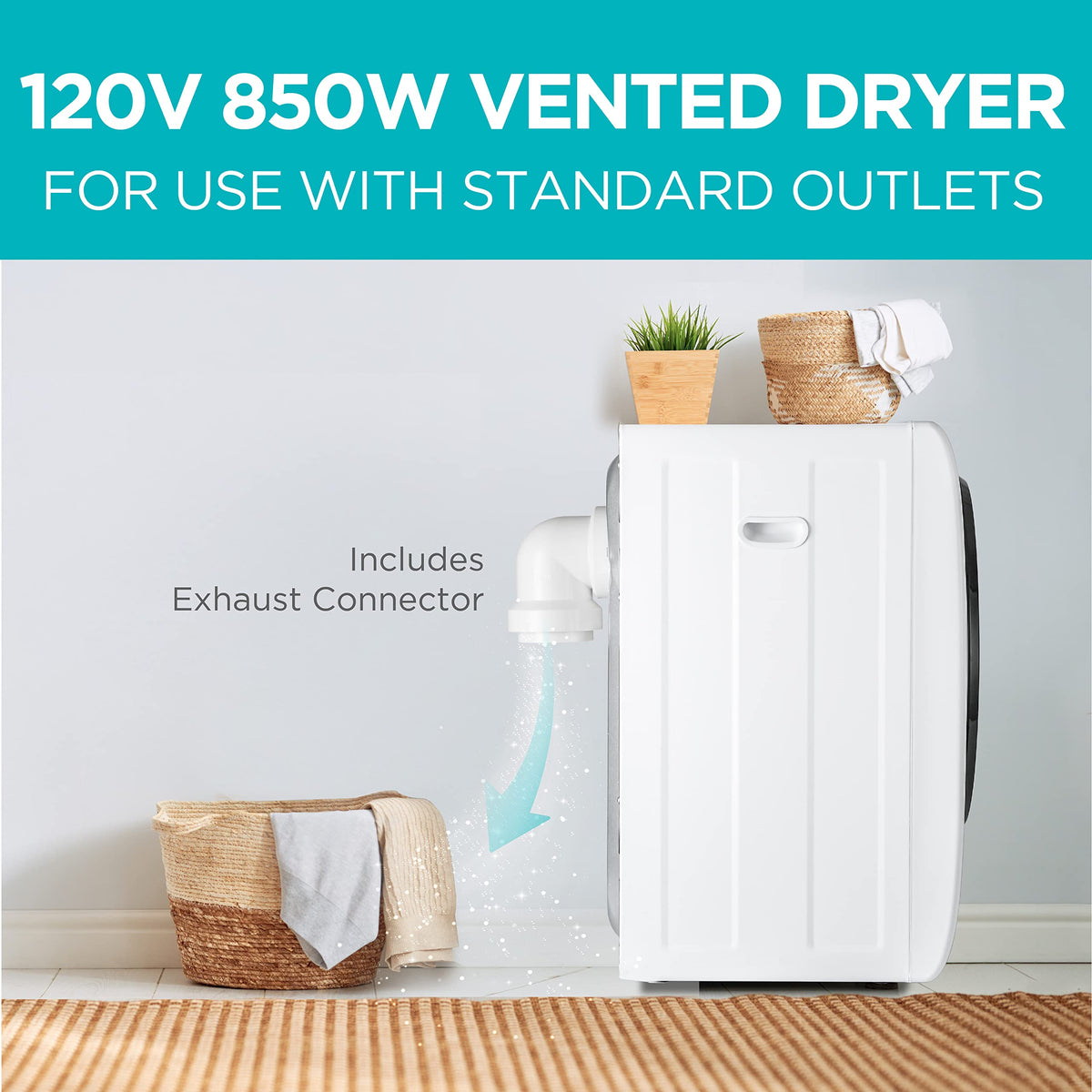 BLACK+DECKER 2.65 Cu. Ft. Portable Dryer, 8.8 lb. Capacity, BCED26, White Jansha Store