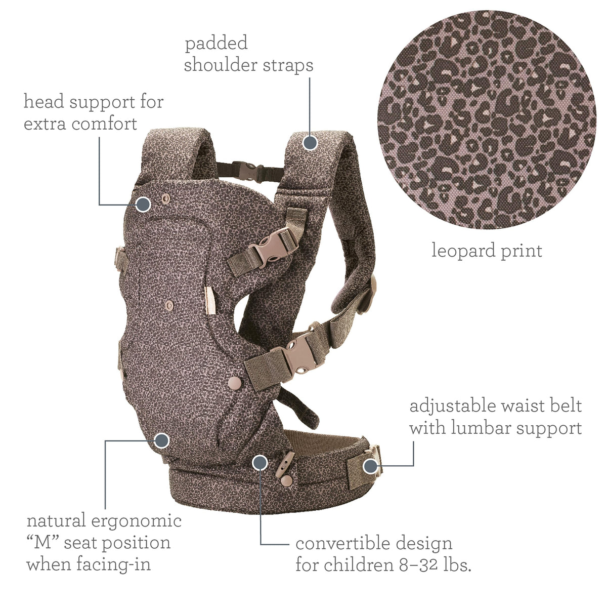 Infantino Flip 4-in-1 Baby Carrier Convertible Ergonomic, Rainbow Jansha Store