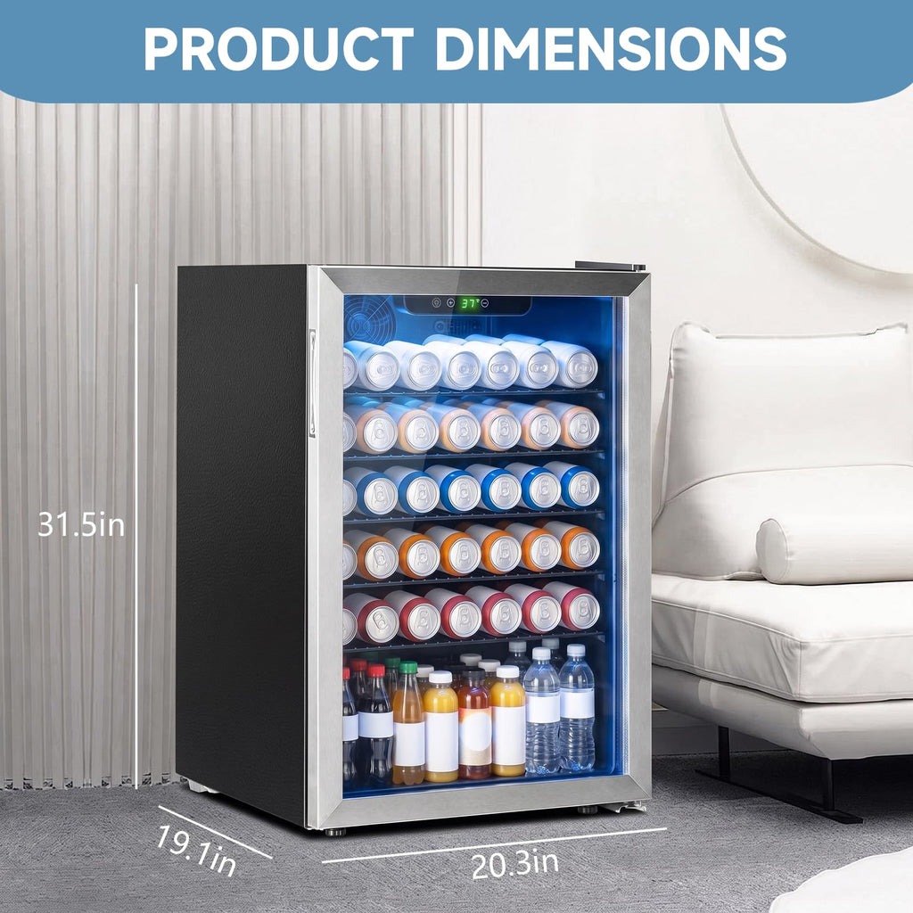 Erivess 24 Can Mini Fridge, 0.6 Cu.ft Beverage Refrigerator Cooler, Black Jansha Store