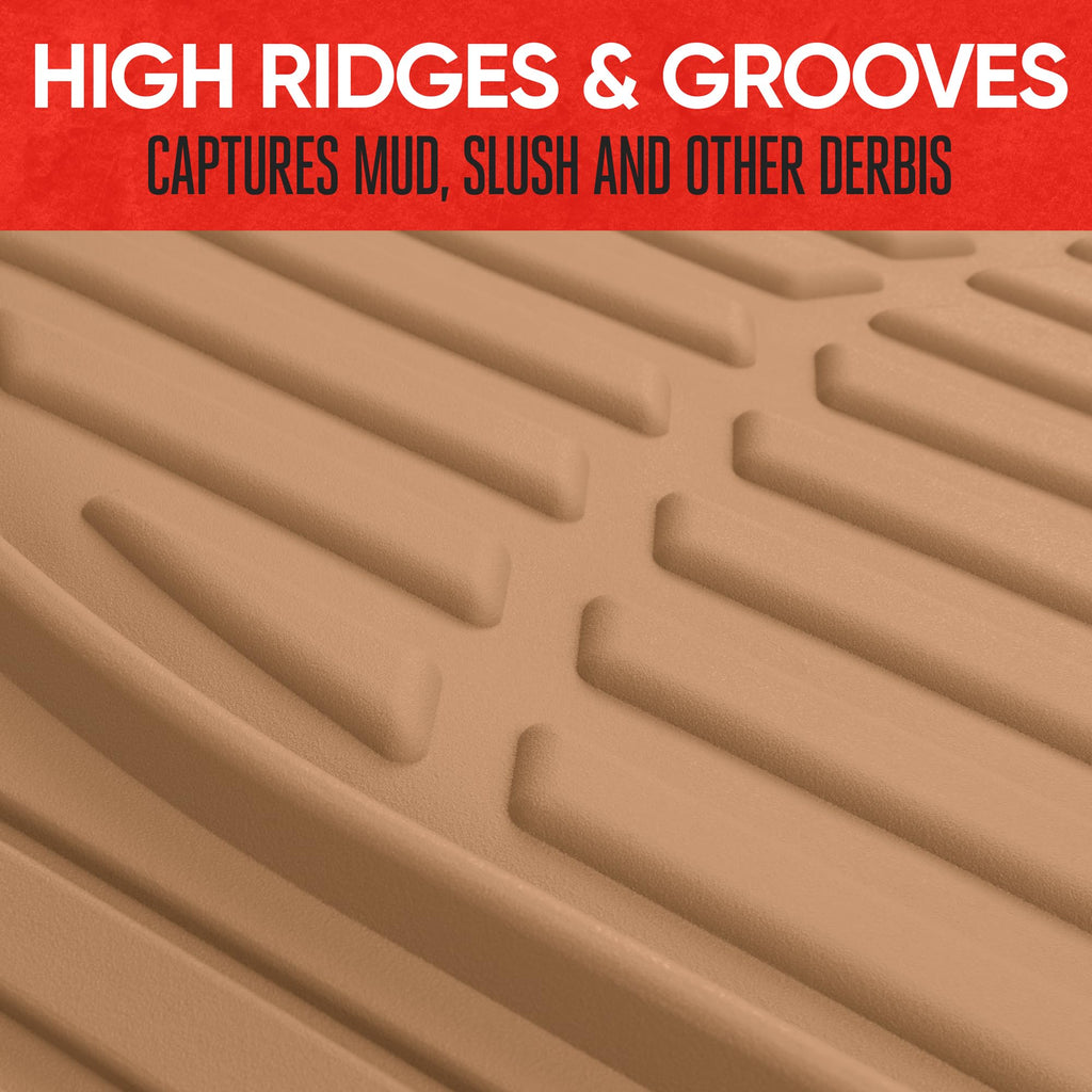 Motor Trend FlexTough Floor Mats for Cars, Black Deep Dish All-Weather Car Mats, Waterproof Trim-to Fit Automotive Floor Mats for Cars Trucks SUV, Universal Floor Liner Car Accessories Jansha Store