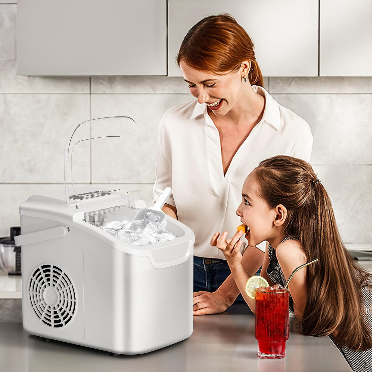Crzoe Countertop Ice Maker, 26Lbs/24H,2 Sizes of Ice, Self-Cleaning,Black Jansha Store