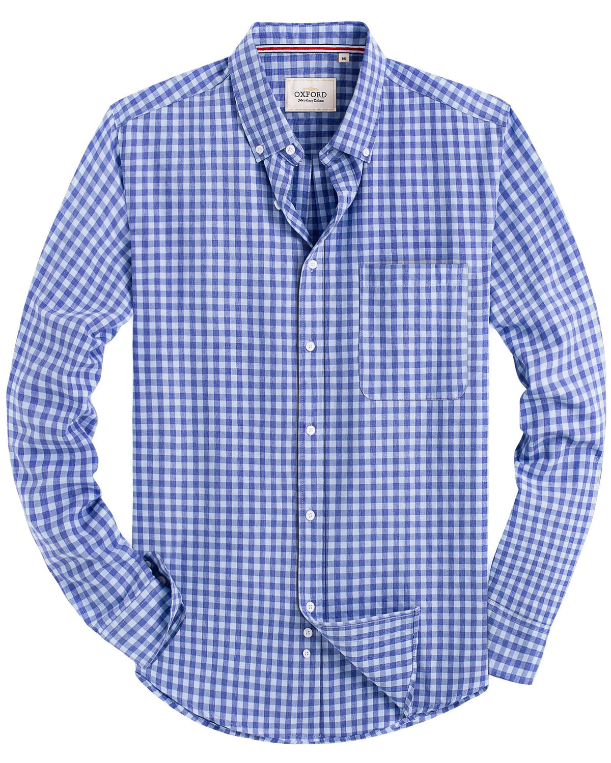 Alimens & Gentle Mens Solid Oxford Shirt Long Sleeve Dress Shirt Work Casual Button Down Shirts with Pocket Jansha Store