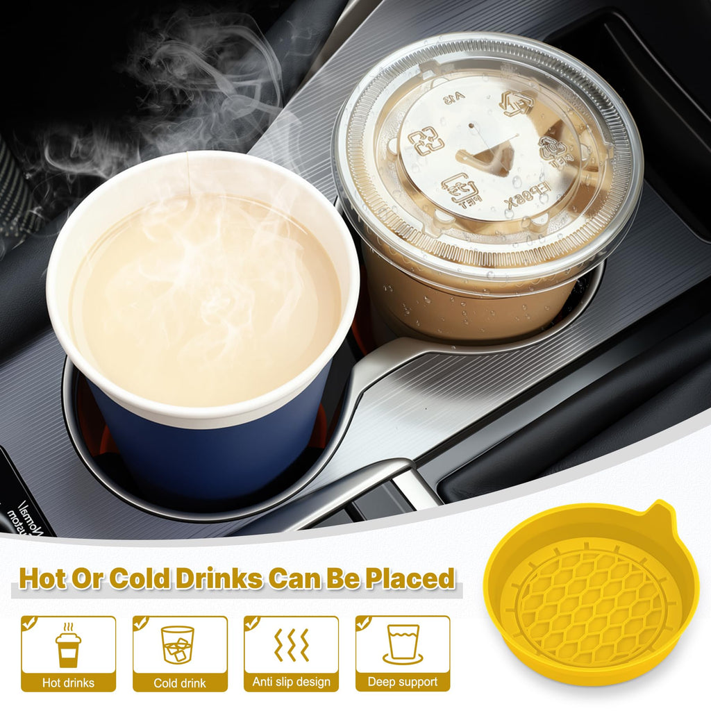 SINGARO Car Cup Holder Coaster, Silicone Cup Holder Insert, Universal Non-Slip Cup Holders, Car Accessories Interior for Women and Man Interior Sets 4 Pack Black Jansha Store