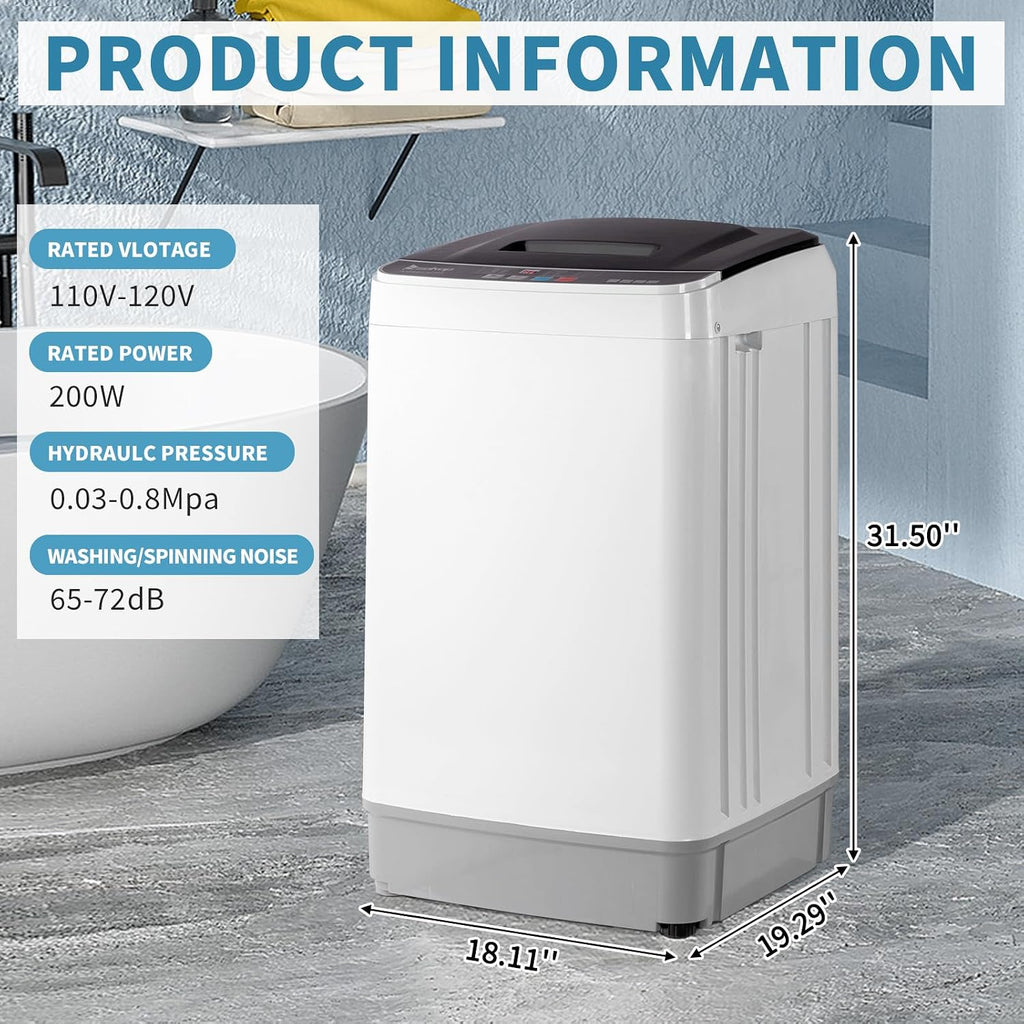 Winado 17.6LBS Full Automatic Portable Washing Machine with Drain Pump Jansha Store