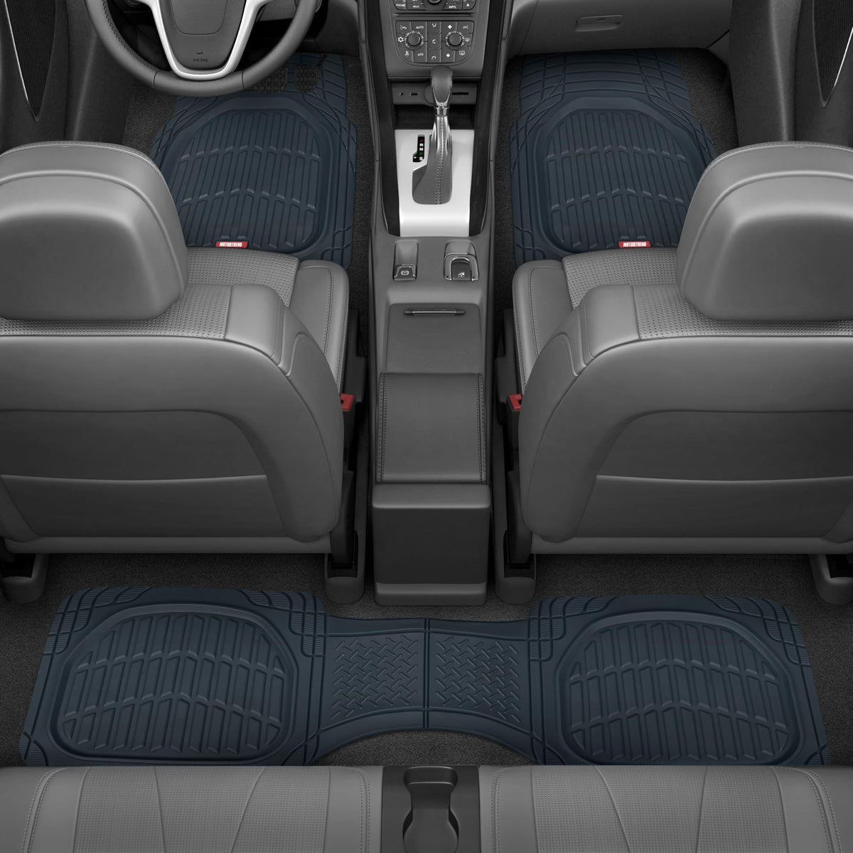 Motor Trend FlexTough Floor Mats for Cars, Black Deep Dish All-Weather Car Mats, Waterproof Trim-to Fit Automotive Floor Mats for Cars Trucks SUV, Universal Floor Liner Car Accessories Jansha Store