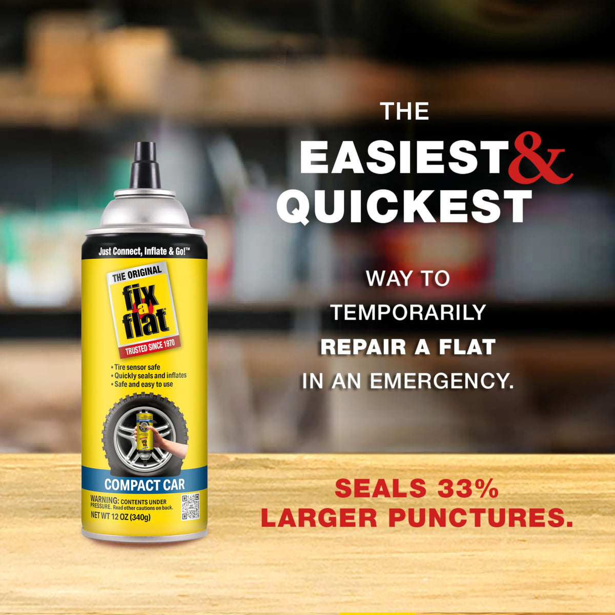 Fix-A-Flat S60420 Aerosol Emergency Flat Tire Repair and Inflator, for Standard Tires, Eco-Friendly Formula, Universal Fit for All Cars, 16 oz. (Pack of 1) Jansha Store