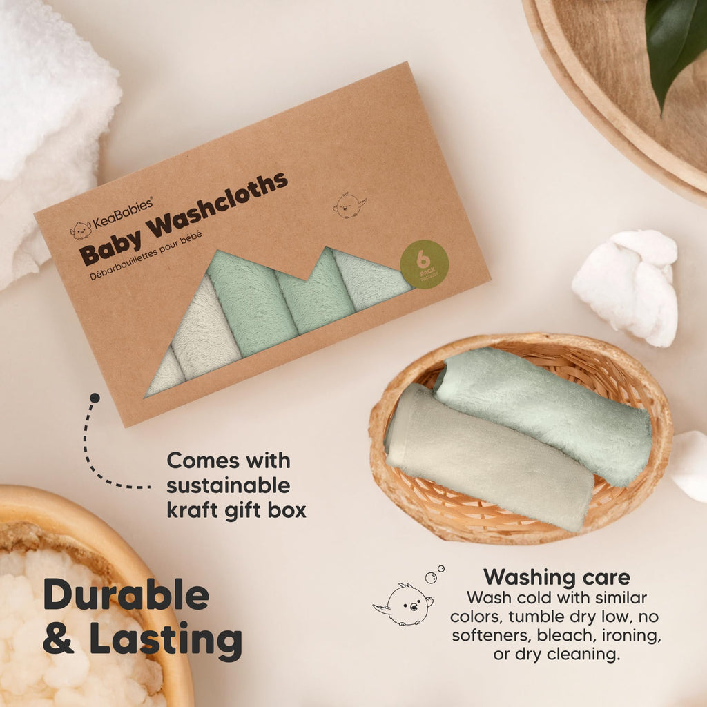 6-Pack Baby Washcloths, Soft Absorbent Washcloths for Face, Body (Rosy) Jansha Store