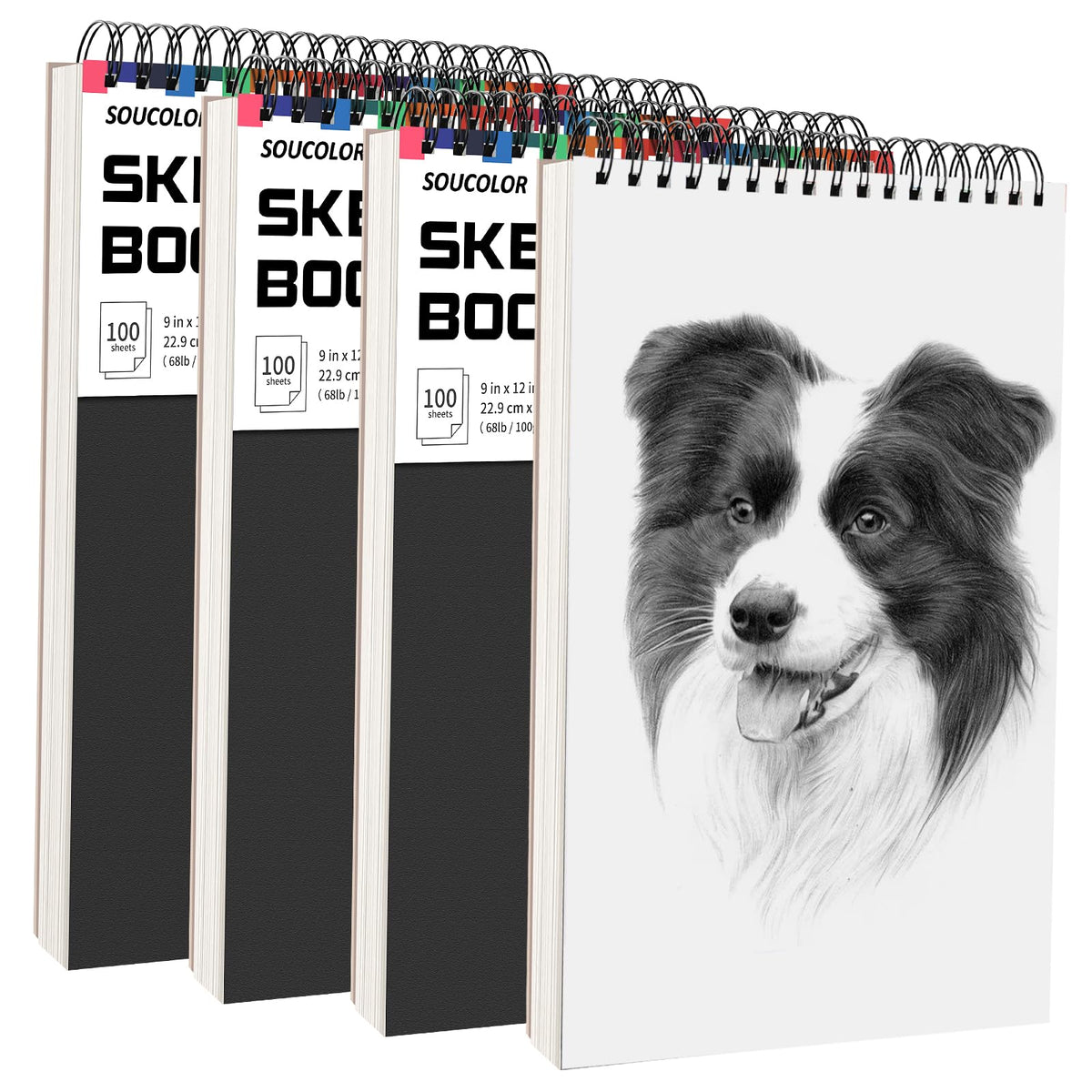 Soucolor Sketch Book 9" x 12", 100 Sheets Kids Art Sketchbook Drawing Pad Jansha Store