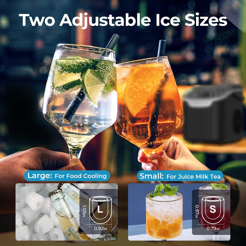 Antarctic Star Countertop Ice Maker Machine, 26Lbs/Day Fastest 6‑Min Ice Jansha Store