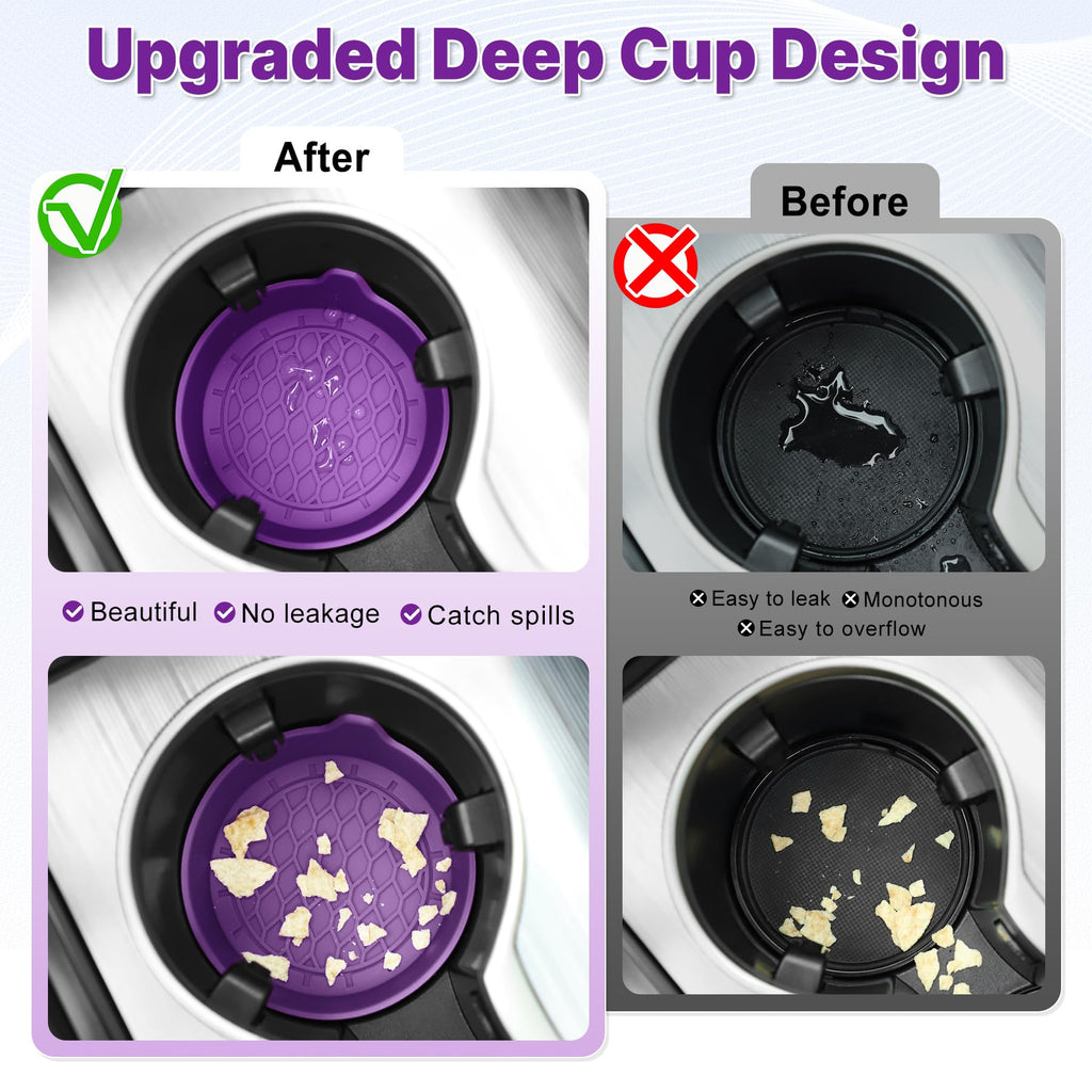 SINGARO Car Cup Holder Coaster, Silicone Cup Holder Insert, Universal Non-Slip Cup Holders, Car Accessories Interior for Women and Man Interior Sets 4 Pack Black Jansha Store