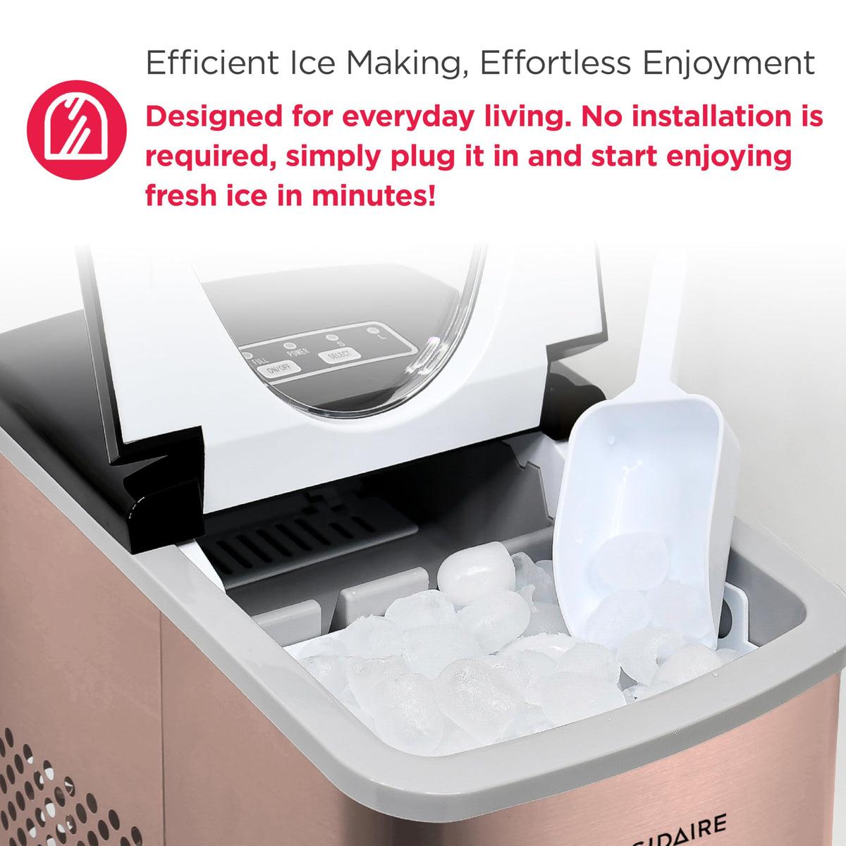 Frigidaire 26 Lbs per Day Portable Compact Maker, Ice Making Machine, Stainless, Medium Jansha Store