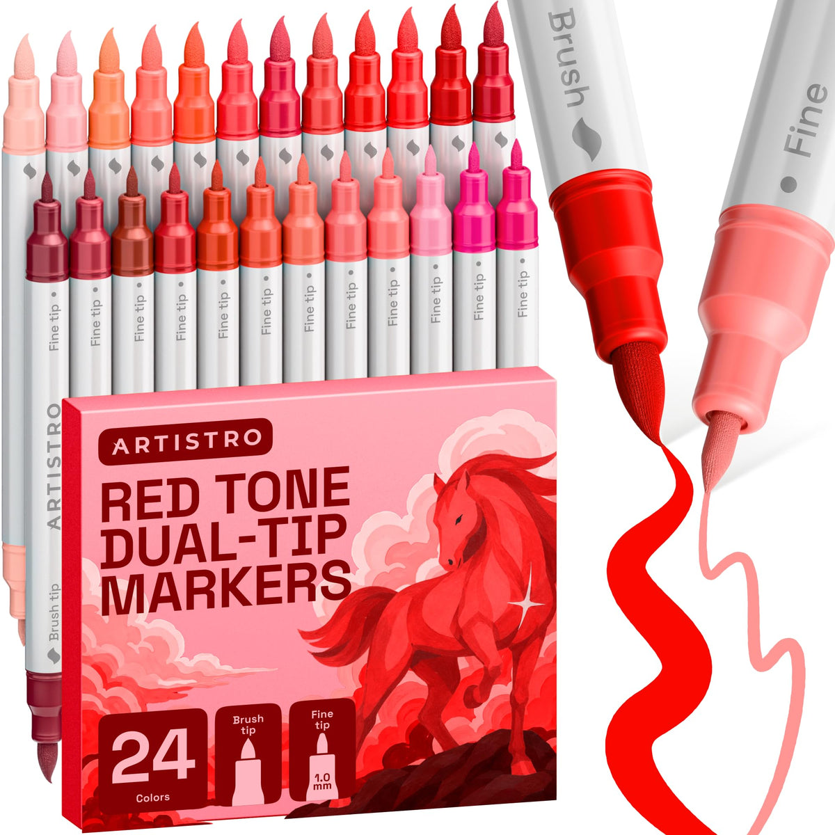 ARTISTRO 36 Multicolor Dual-Tip Acrylic Paint Marker Pens for Drawing Jansha Store