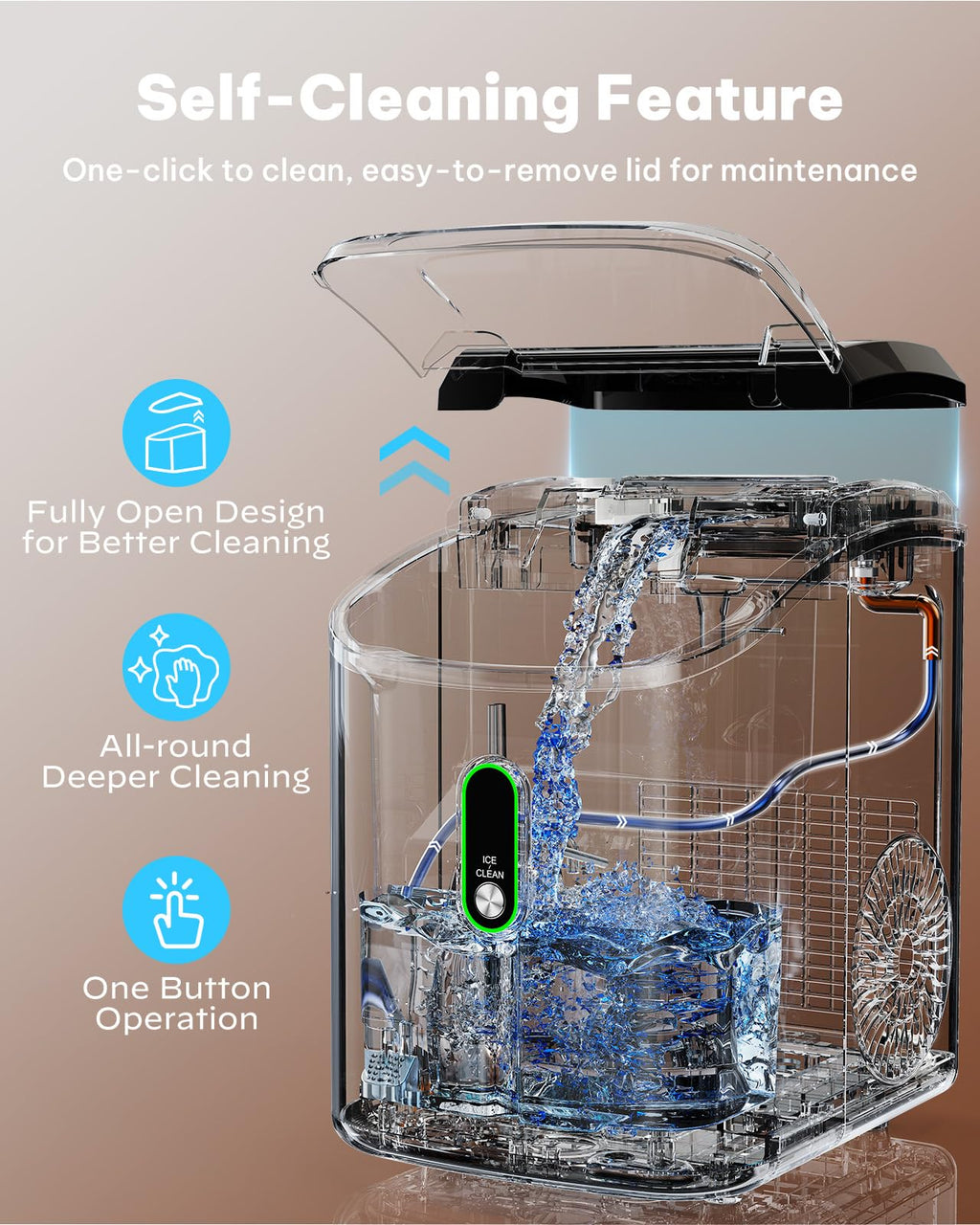 Silonn Nugget Ice Maker Countertop, Pellet Ice Machine with Self-Cleaning Function, Sonic Ice Maker Produces 36lbs of Chewable Ice in 24 Hours, Ideal for Home Kitchen and Office (Stainless Steel) Jansha Store