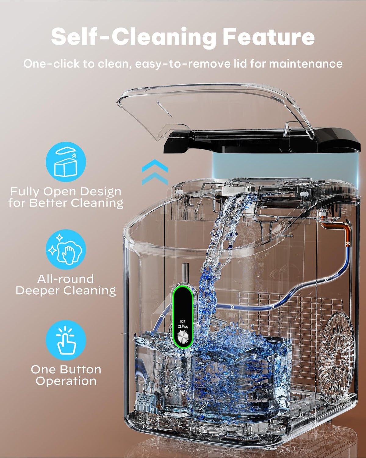 Silonn Nugget Ice Maker Countertop, Pellet Ice Machine with Self-Cleaning Function, Sonic Ice Maker Produces 36lbs of Chewable Ice in 24 Hours, Ideal for Home Kitchen and Office (Stainless Steel) Jansha Store