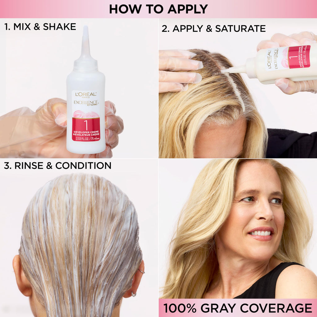 L'Oreal Paris Excellence Crème Permanent Hair Dye, Triple Care Hair Color with Hyaluronic Acid for 100% Gray Coverage, 4 Dark Brown, 1 Kit (Packaging May Vary) Jansha Store