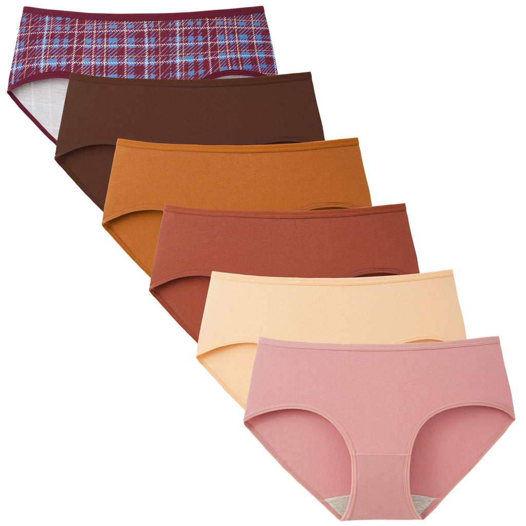 INNERSY Womens Underwear Cotton Hipster Panties Regular & Plus Size 6-Pack Jansha Store