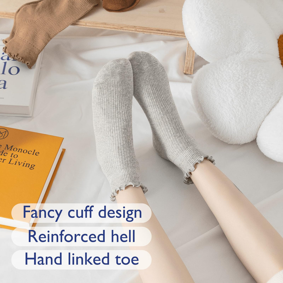 Hstyle 6 Pairs of Ruffle Socks Women, Cute Ruffle Ankle Socks Jansha Store