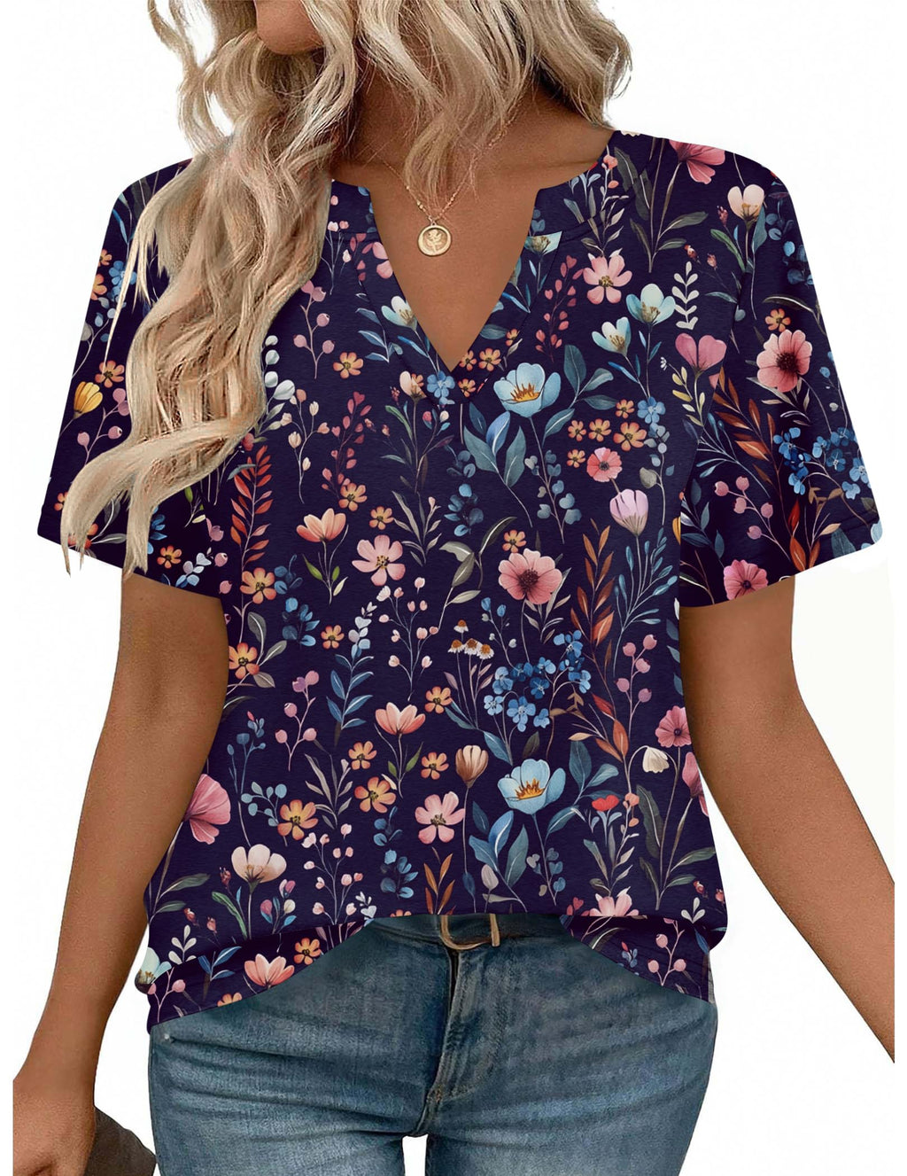 Zeagoo Womens Tops Short Sleeve V Neck Tee Shirts Cute Dressy Casual Jansha Store
