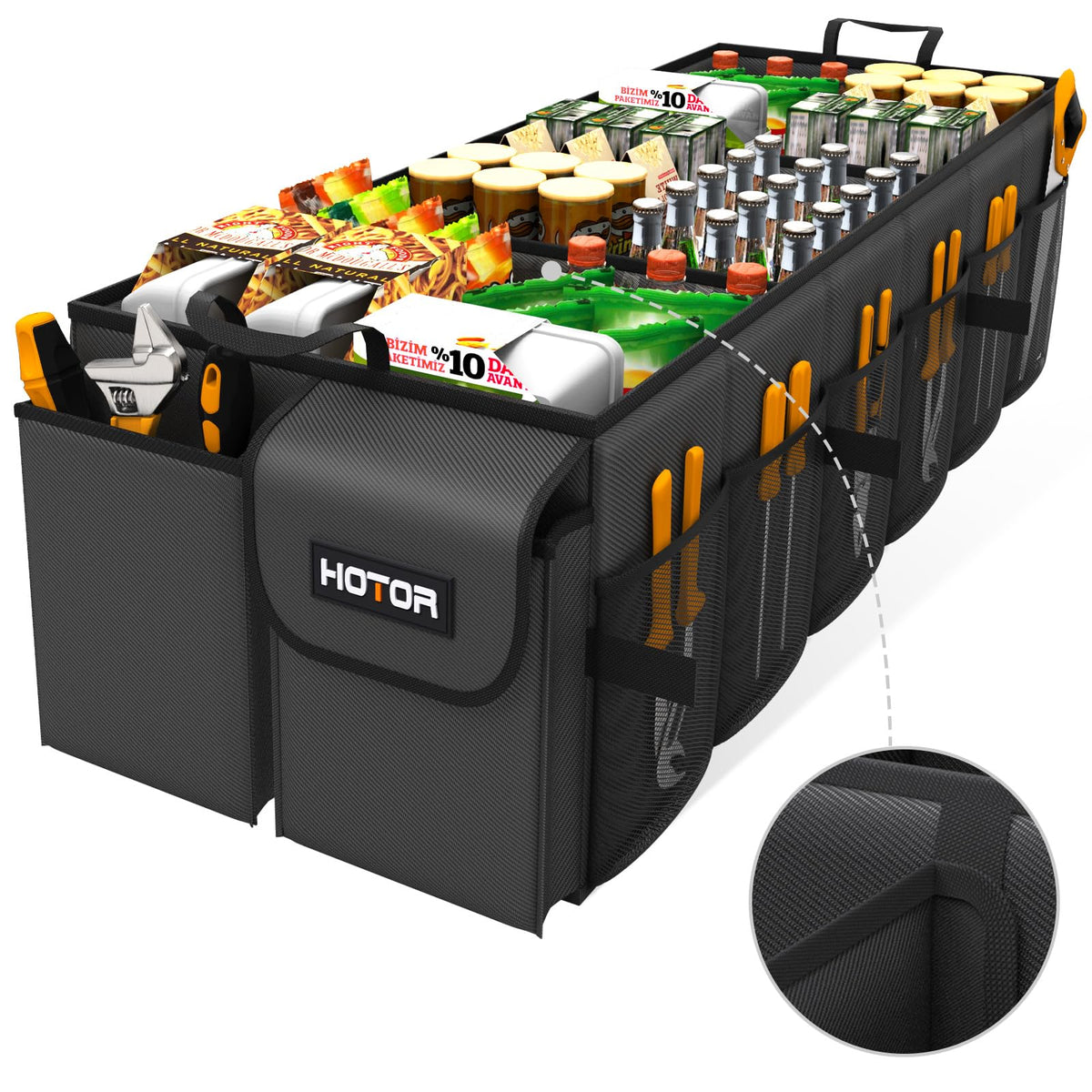 HOTOR Trunk Organizer - Foldable Car Organizer for SUVs & Sedans Storage Jansha Store