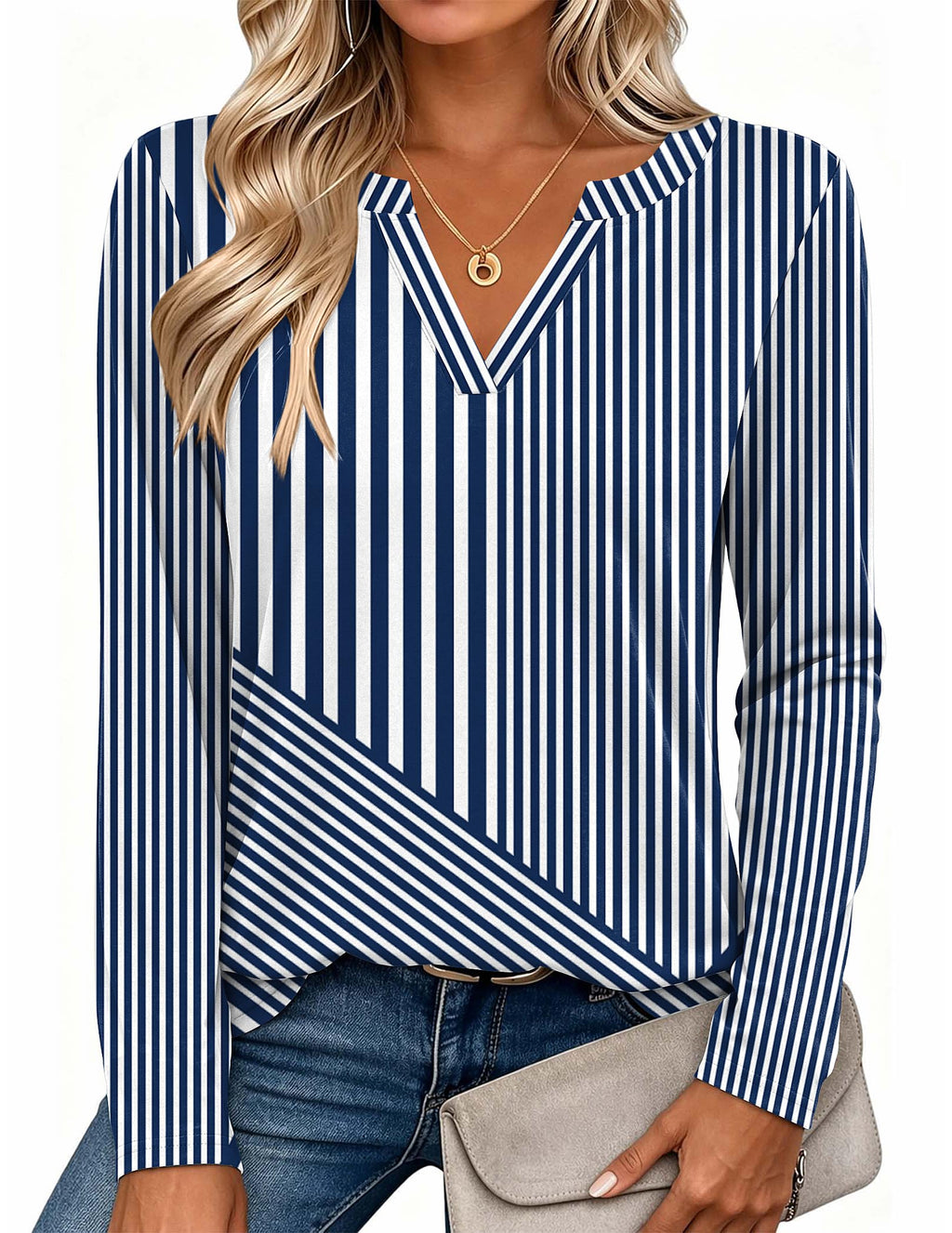 Zeagoo Womens Tops Long Sleeve V Neck Tee Shirts Cute Dressy Casual Jansha Store