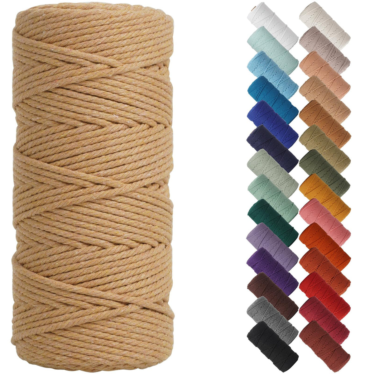 NOANTA Baby Blue Macrame Cord 3mm x 109yards, Cotton Rope Macrame Yarn Jansha Store