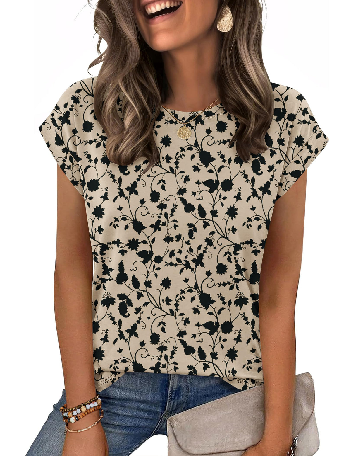 Zeagoo Womens Tops Summer Casual Cap Sleeve Tshirts Shirts Business Blouses Jansha Store