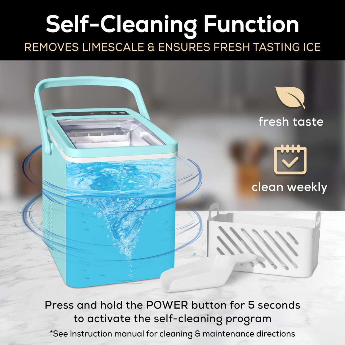 Igloo Portable Ice Maker with Scoop - Ice Maker with LED Control Panel & 1.5 Quart Water Tank - Stainless Ice Cube Maker Produces 26 Lbs. of Ice in 24 Hours with 9 Large or Small Cubes in 7 Minutes Jansha Store