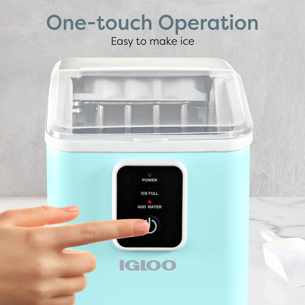 Igloo Portable Ice Maker with Scoop - Ice Maker with LED Control Panel & 1.5 Quart Water Tank - Stainless Ice Cube Maker Produces 26 Lbs. of Ice in 24 Hours with 9 Large or Small Cubes in 7 Minutes Jansha Store