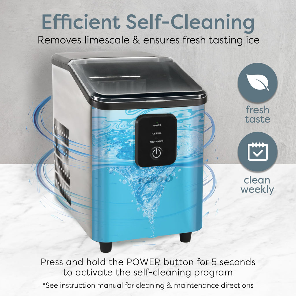 Igloo Portable Ice Maker with Scoop - Ice Maker with LED Control Panel & 1.5 Quart Water Tank - Stainless Ice Cube Maker Produces 26 Lbs. of Ice in 24 Hours with 9 Large or Small Cubes in 7 Minutes Jansha Store