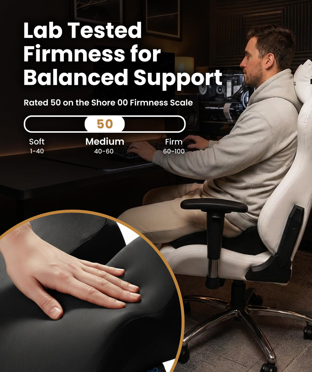 Everlasting Comfort Doctor Recommended Memory Foam Seat Cushion for Office Chairs & Car - Ergonomic Office Desk Accessories - Cushions for Tailbone Pain Relief, Sciatica (Black, Large) Jansha Store