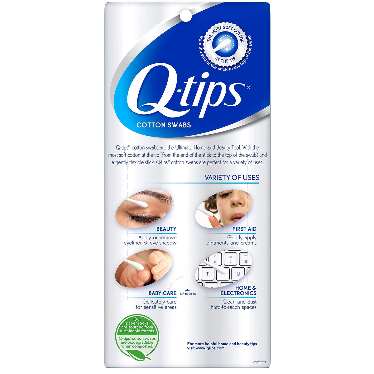 Q-tips Cotton Swabs For Hygiene and Beauty Care Original Cotton Swab Made With 100% Cotton 750 Count Jansha Store