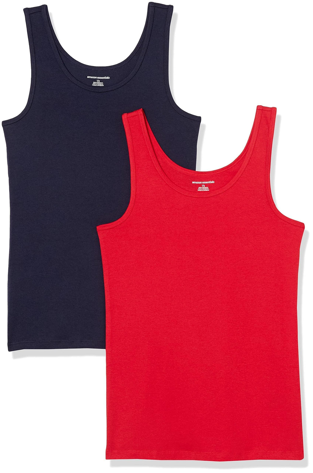 Amazon Essentials Women's Slim-Fit Ribbed Scoop Neck Tank Tops, Pack of 2 Jansha Store