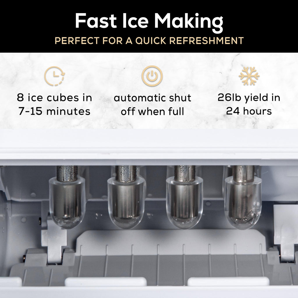 Igloo Portable Ice Maker with Scoop - Ice Maker with LED Control Panel & 1.5 Quart Water Tank - Stainless Ice Cube Maker Produces 26 Lbs. of Ice in 24 Hours with 9 Large or Small Cubes in 7 Minutes Jansha Store