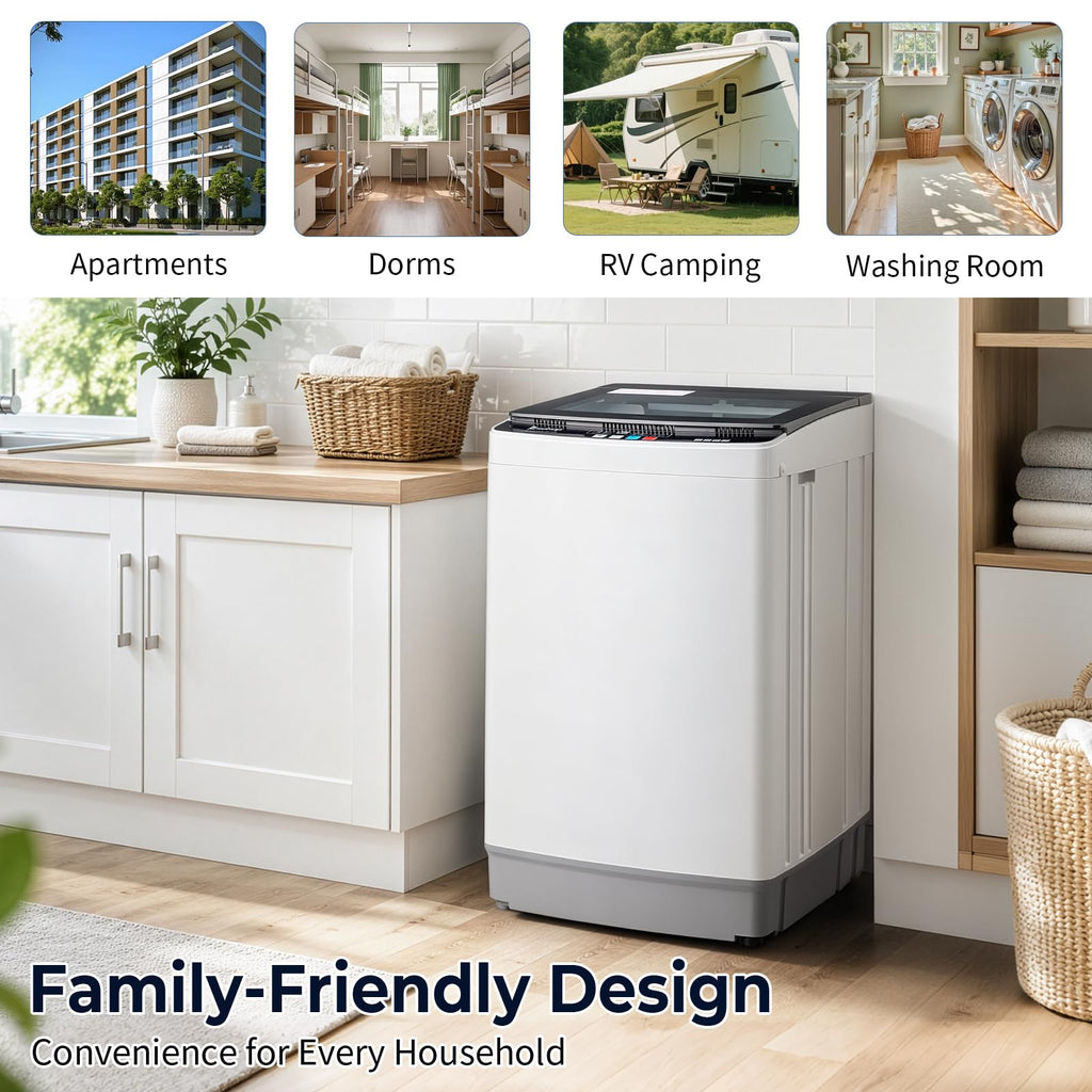 Winado 17.6LBS Full Automatic Portable Washing Machine with Drain Pump Jansha Store