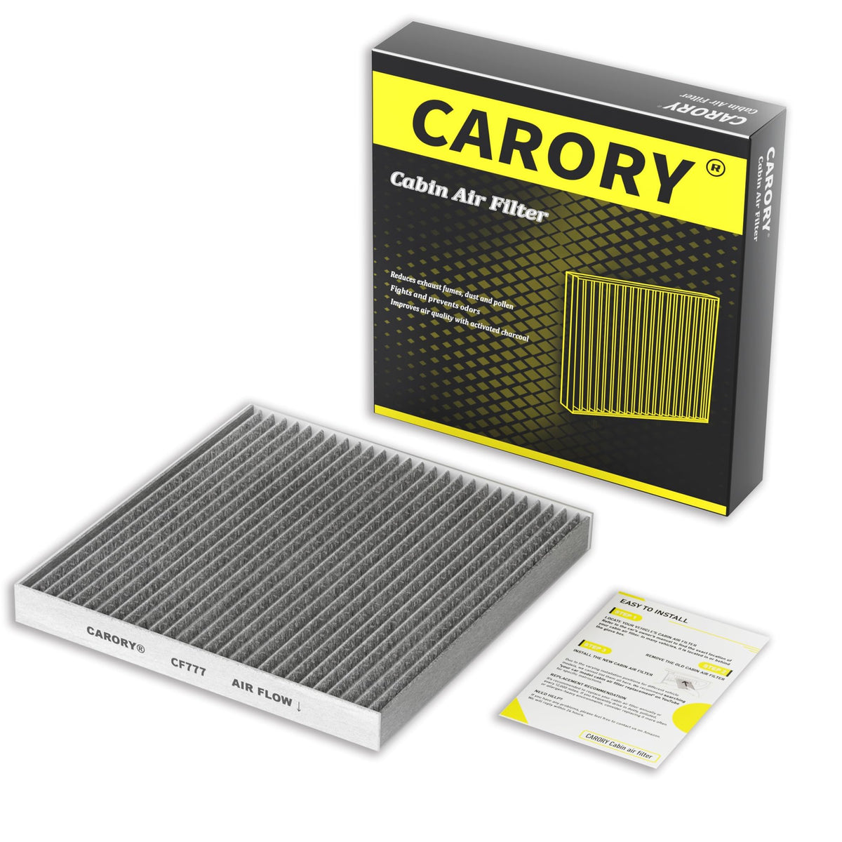CARORY Cabin Air Filter w/Activated Carbon for Honda Accord 2003–2022, Civic 2006–2015, CR-V 2007–2016, Odyssey 2005–2017, Pilot 2009–2022, Ridgeline 2006–2025, Acura MDX 2007–2020, and More, CF134 Jansha Store