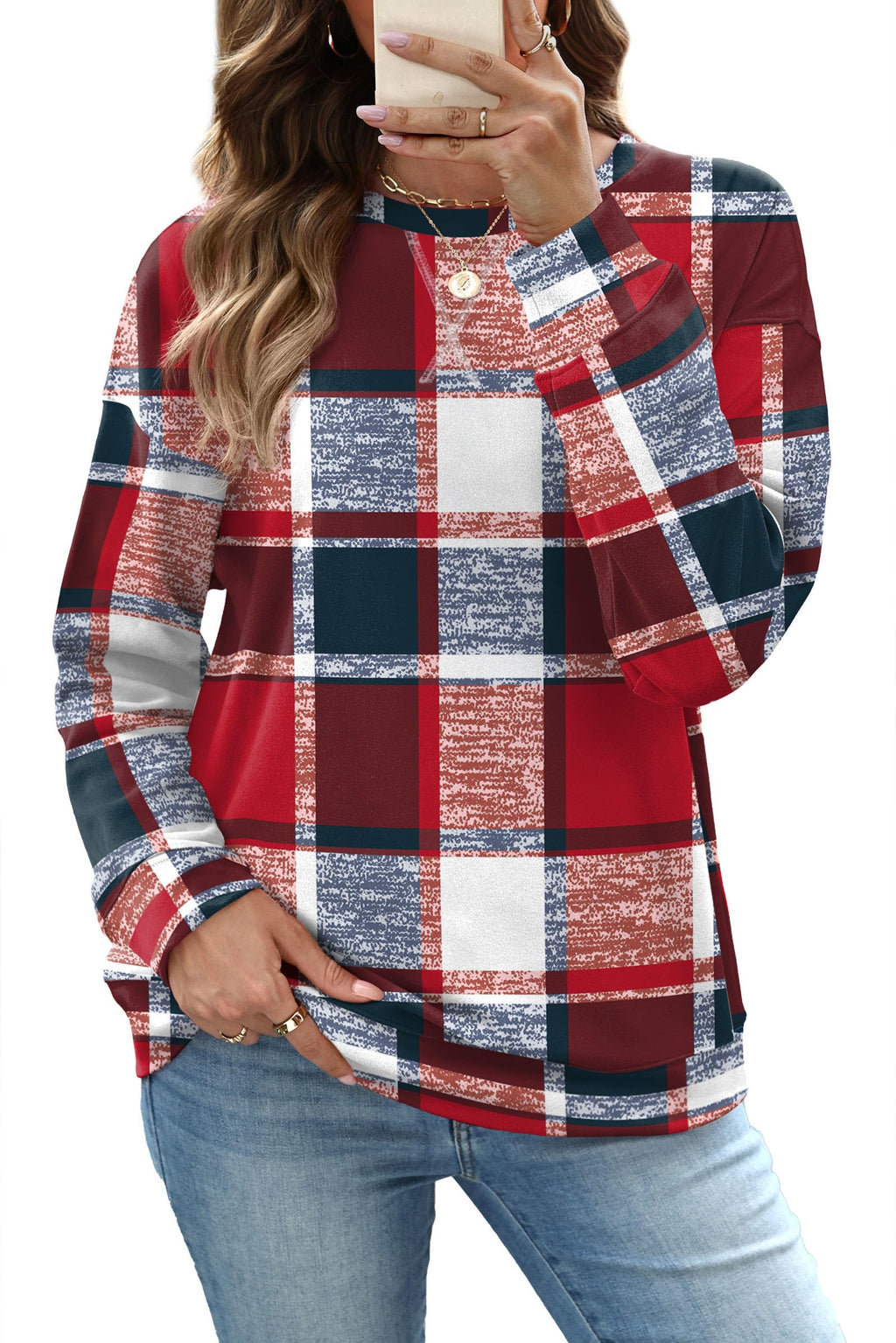 RUMIA Women's Crew Neck Sweatshirt Long Sleeve Tops for Women Fall Clothes Jansha Store