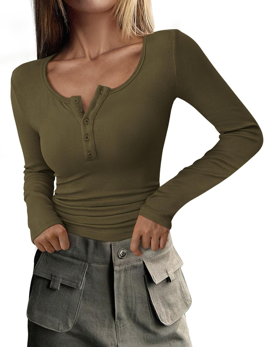 PRETTYGARDEN Women's Fall Long Sleeve Henley T Shirts Jansha Store