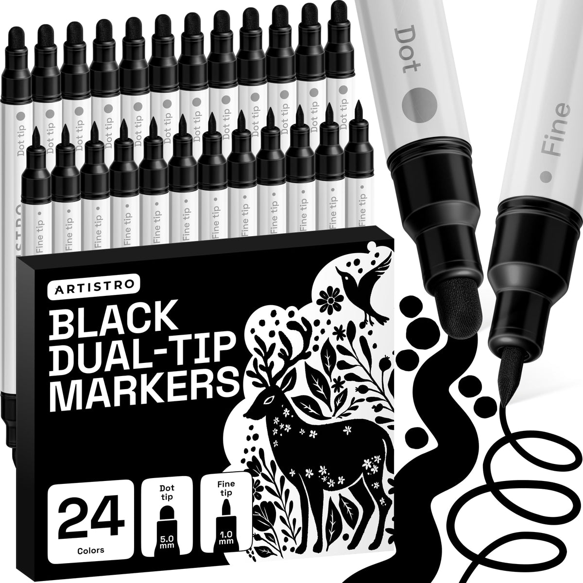 ARTISTRO 36 Multicolor Dual-Tip Acrylic Paint Marker Pens Jansha Store