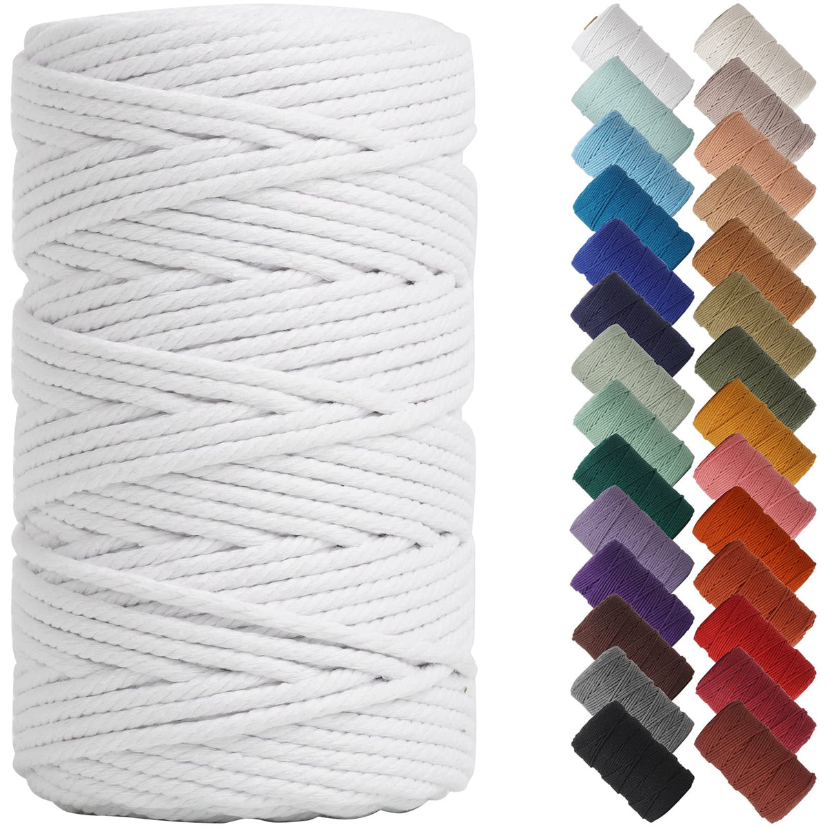 NOANTA Baby Blue Macrame Cord 3mm x 109yards, Cotton Rope Macrame Yarn Jansha Store
