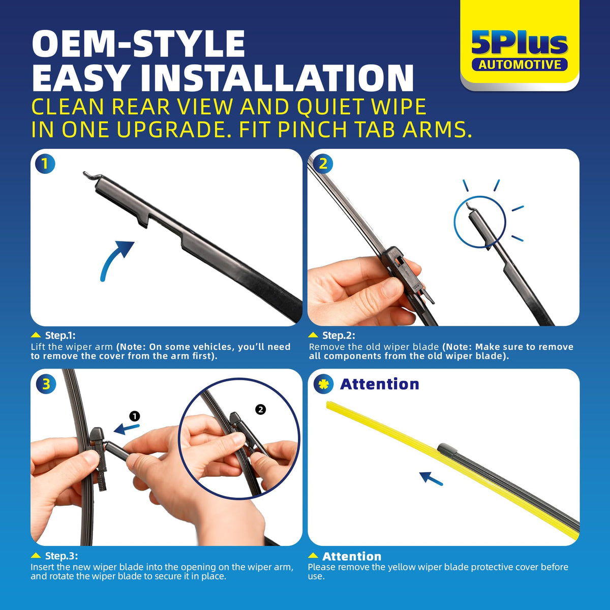 5 PLUS RearQuiet 12 Inch Rear Wiper Blade,OEM Replacement Rear Window Wiper Jansha Store