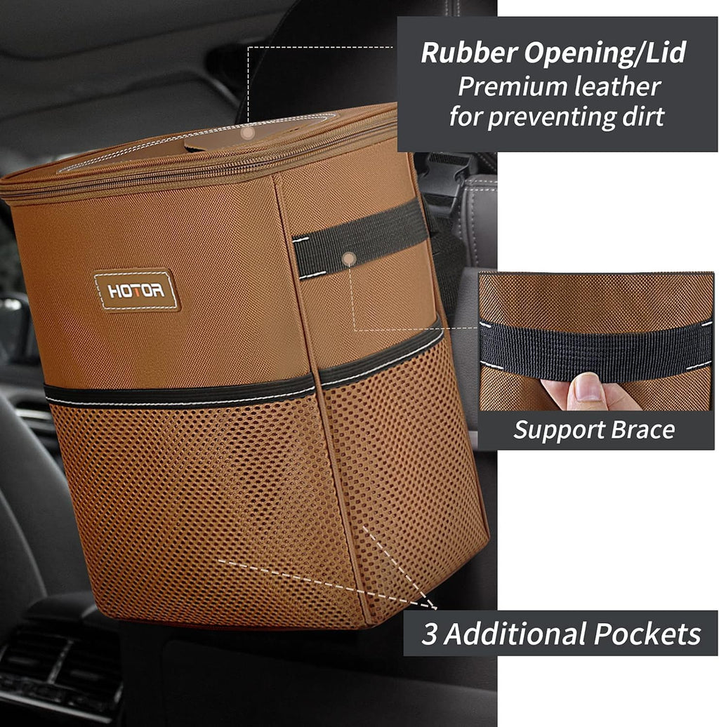 HOTOR Car Trash Can, Leakproof Car Organizer, 2-Gallon, Black Jansha Store