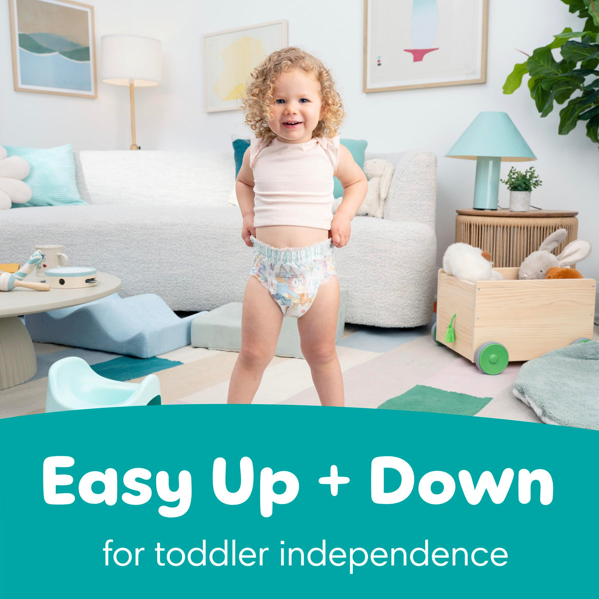 Easy Ups Girls & Boys Potty Training Pants, Size 7 (5T-6T), 84 Count, Bluey Absorbent Pull Up Training Underwear, Up to 100% Leakproof Day and Night, Hypoallergenic Jansha Store