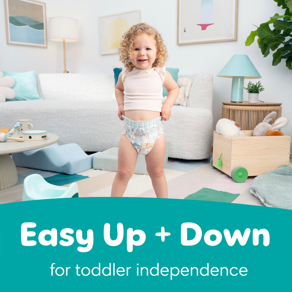 Easy Ups Girls & Boys Potty Training Pants, Size 7 (5T-6T), 84 Count, Bluey Absorbent Pull Up Training Underwear, Up to 100% Leakproof Day and Night, Hypoallergenic Jansha Store