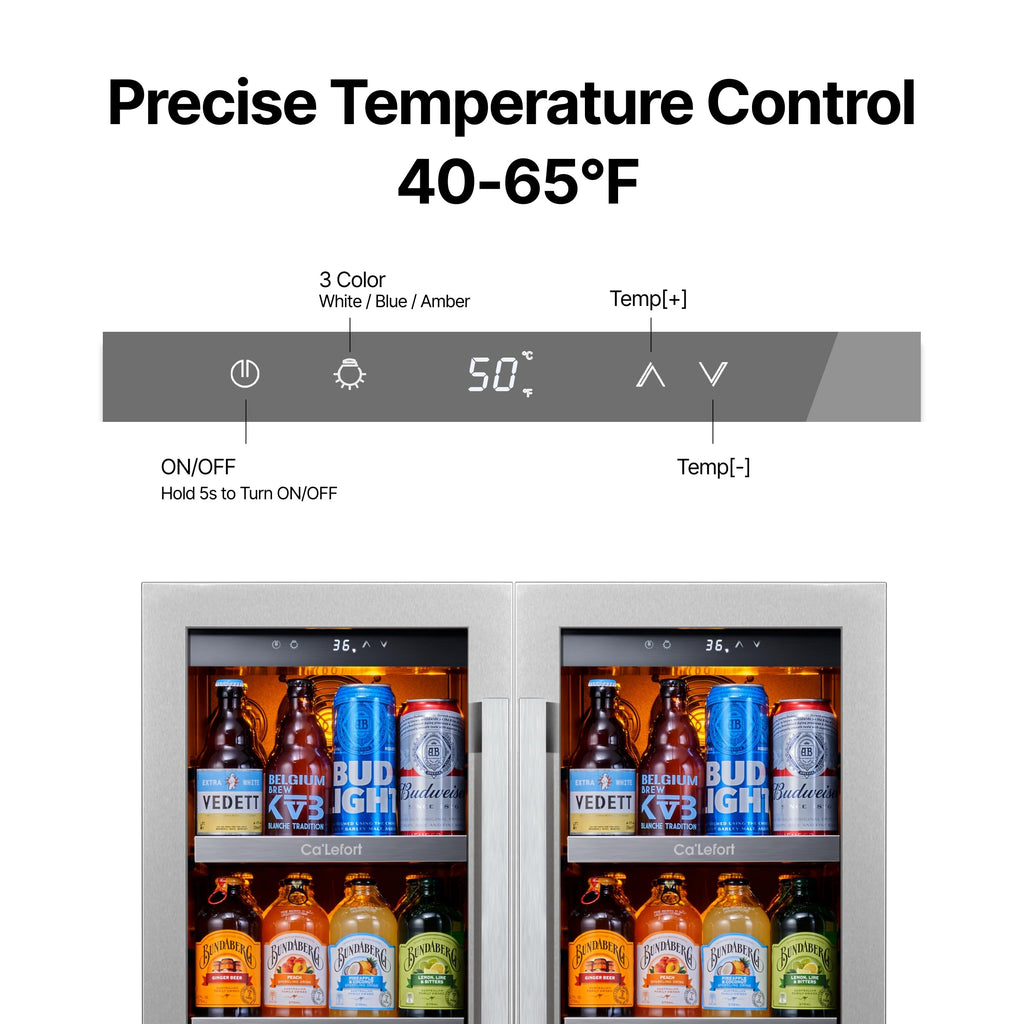 Ca'Lefort 24'' Beverage Refrigerator, 180 Can Beverage Fridge Under Counter Jansha Store
