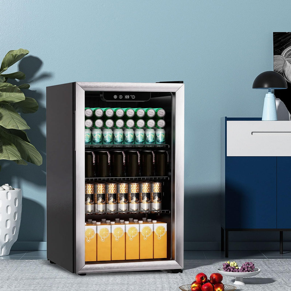 DOGHLY 1.7 Cu.ft Mini Fridge Glass Door, 72 Cans Beverage Refrigerator Jansha Store
