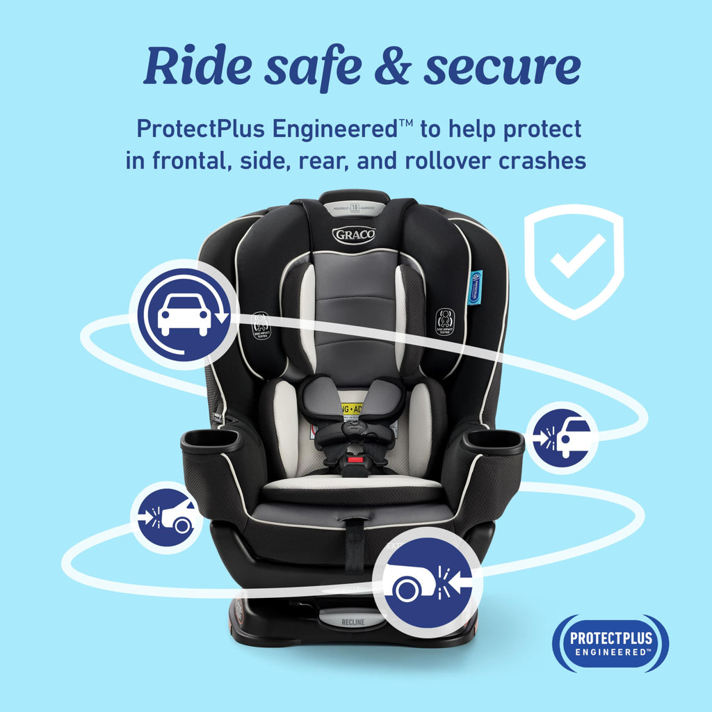 Graco Extend2Fit 2-in-1 Convertible Car Seat, Gotham Jansha Store