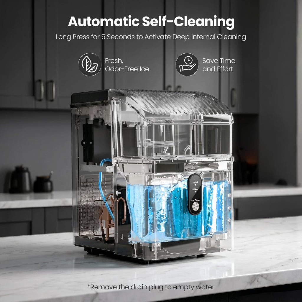 Crzoe Nugget Ice Maker Countertop, 35lbs/Day, Portable Pebble Ice Machine Jansha Store